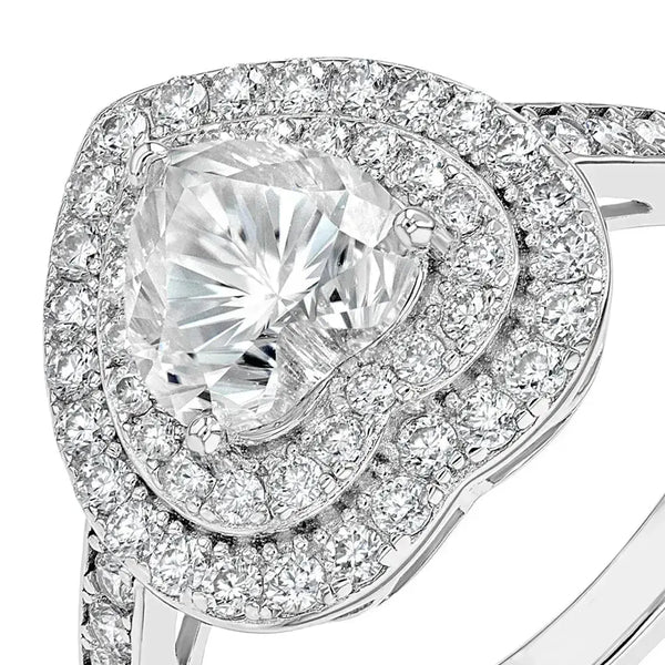 Diamond & Moissanite Heart Cut Jewellery Set Lab Grown Diamonds