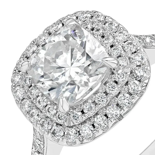 Diamond & Moissanite Cushion Cut Jewellery Set Lab Grown Diamonds