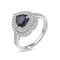 Lab Grown Diamonds Amethyst & Moissanite Heart Halo Ring