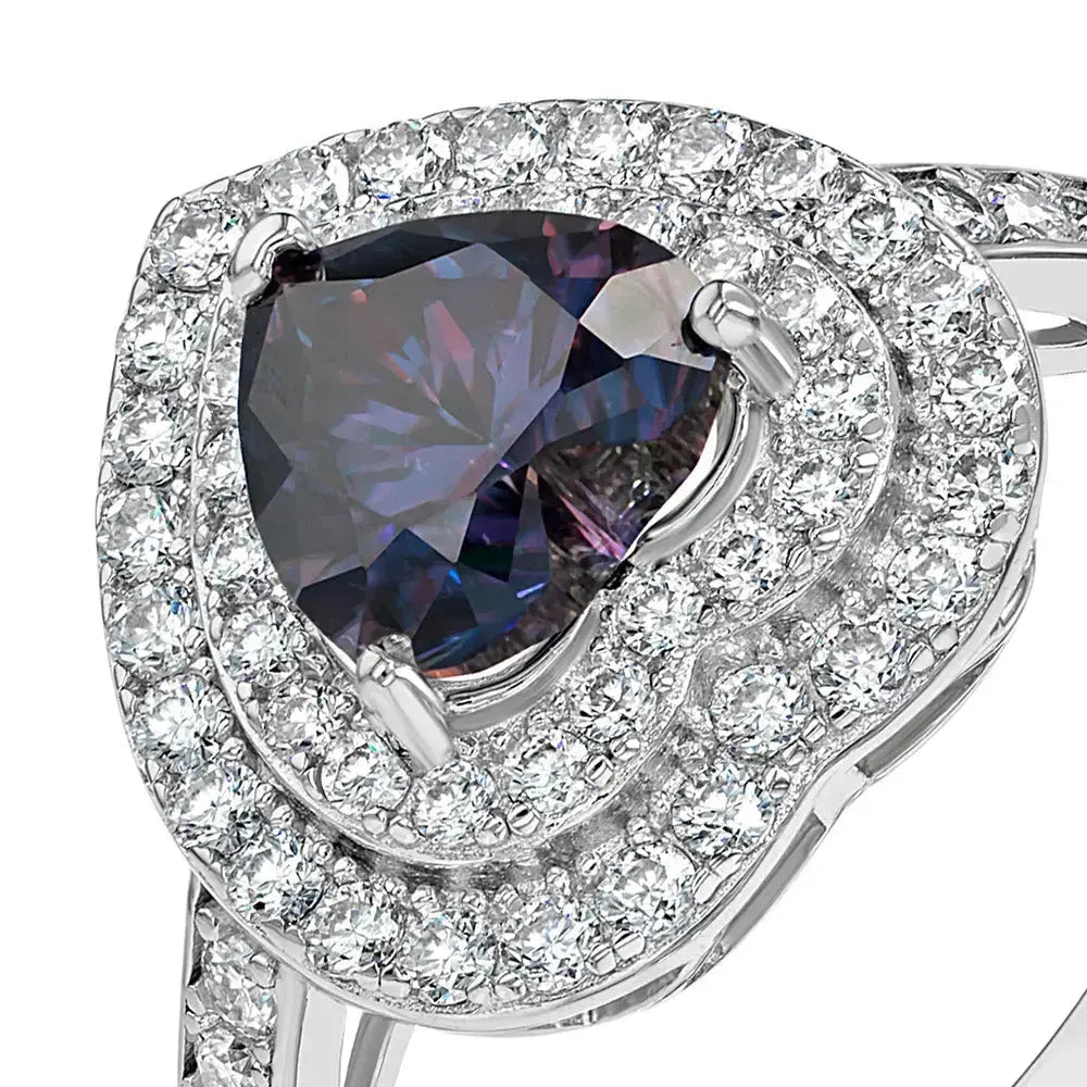 Amethyst & Moissanite Heart Cut Jewellery Set Lab Grown Diamonds