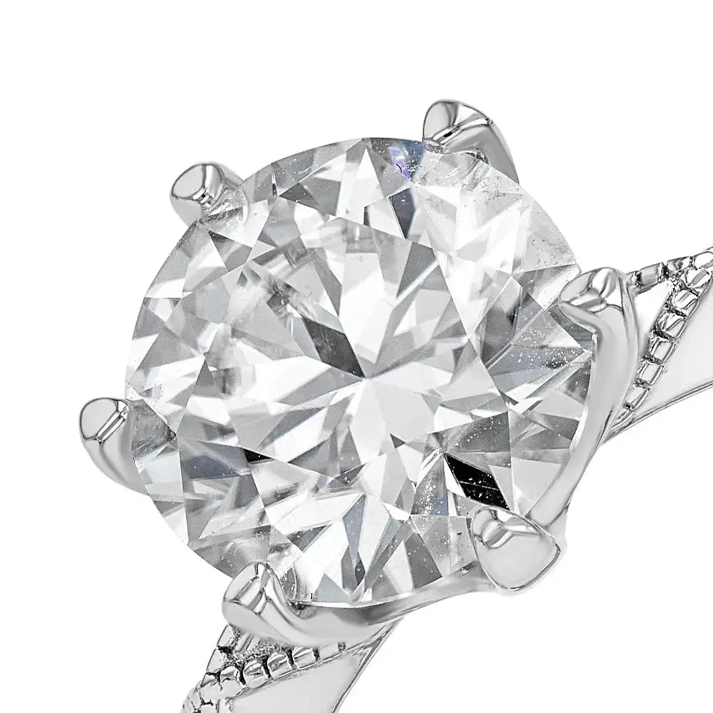 Diamond & Moissanite Round Solitaire Ring Lab Grown Diamonds