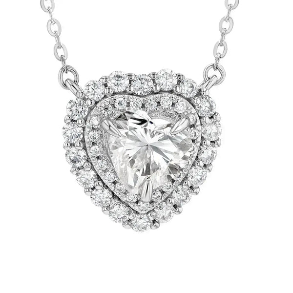 Diamond & Moissanite Heart Cut Jewellery Set Lab Grown Diamonds