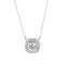 Diamond & Moissanite Cushion Halo Pendant