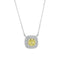 Yellow Sapphire & Moissanite Cushion Halo Pendant