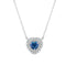 Blue Sapphire & Moissanite Heart Halo Pendant