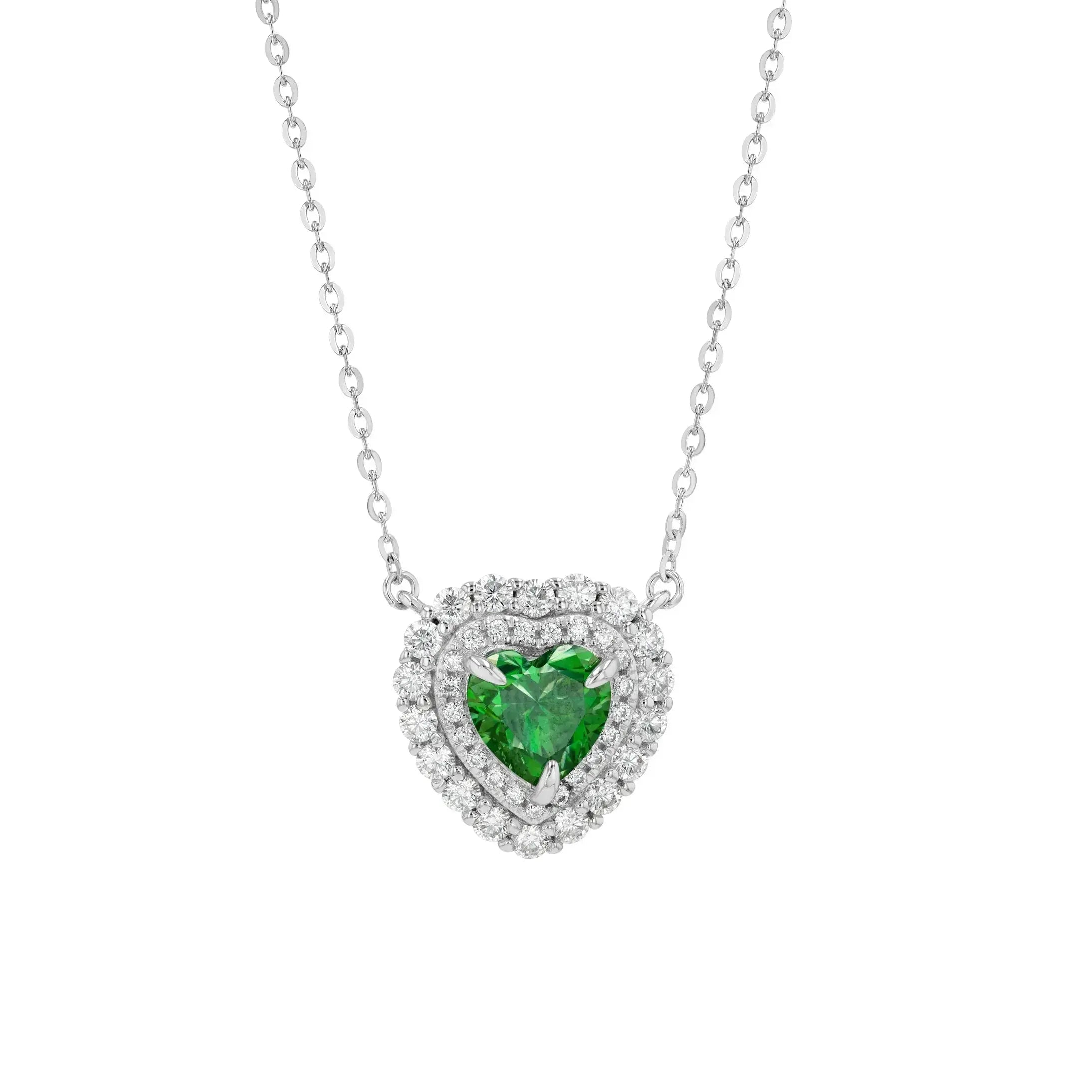 Emerald & Moissanite Heart Cut Jewellery Set Lab Grown Diamonds