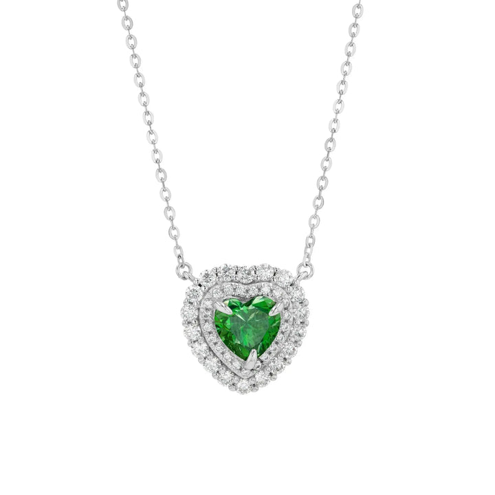 Emerald & Moissanite Heart Cut Jewellery Set Lab Grown Diamonds