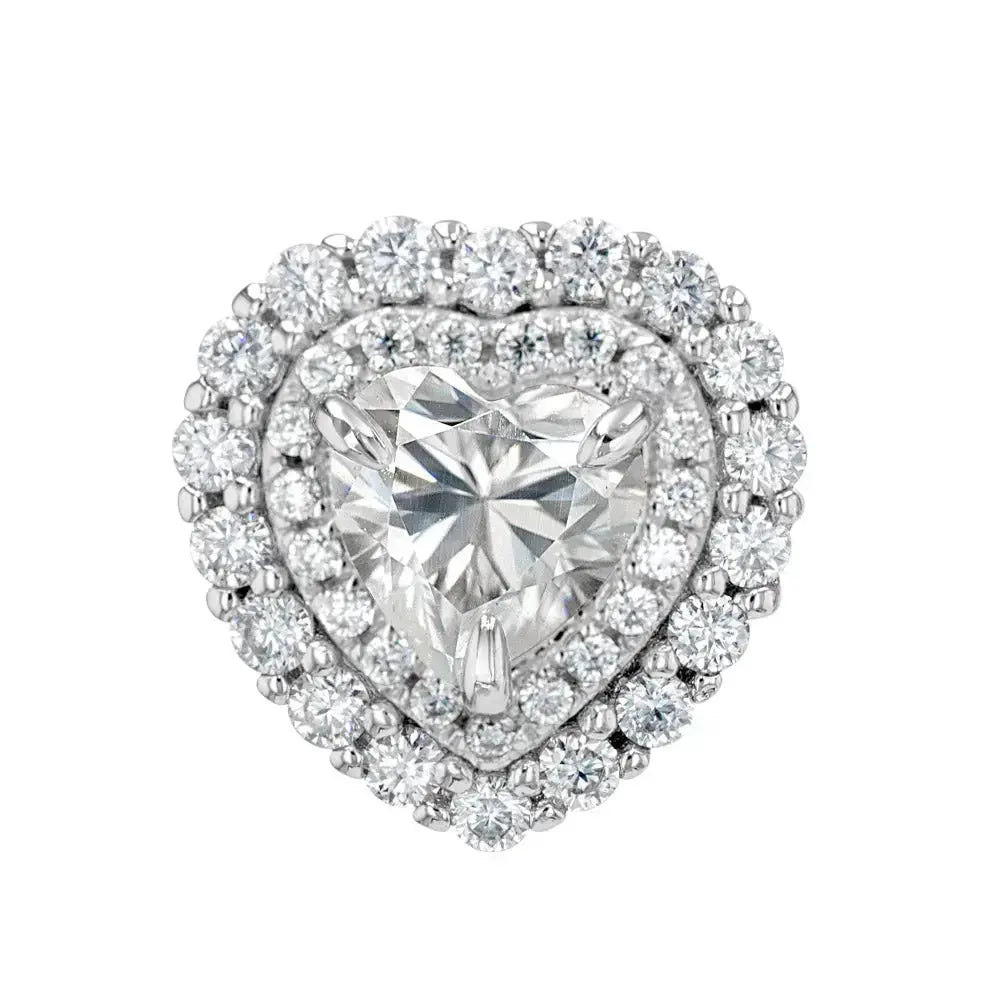 Diamond & Moissanite Heart Cut Jewellery Set Lab Grown Diamonds