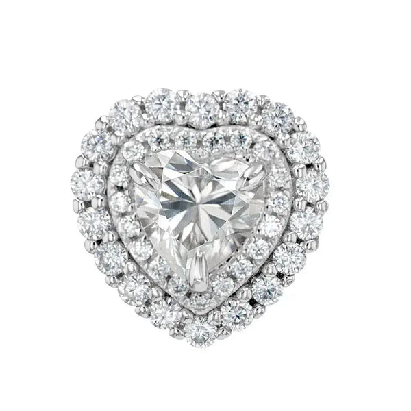 Diamond & Moissanite Heart Cut Jewellery Set Lab Grown Diamonds