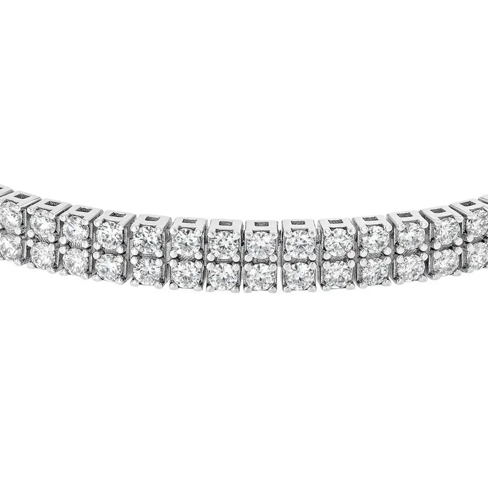 Double Row Moissanite Tennis Bracelet Lab Grown Diamonds