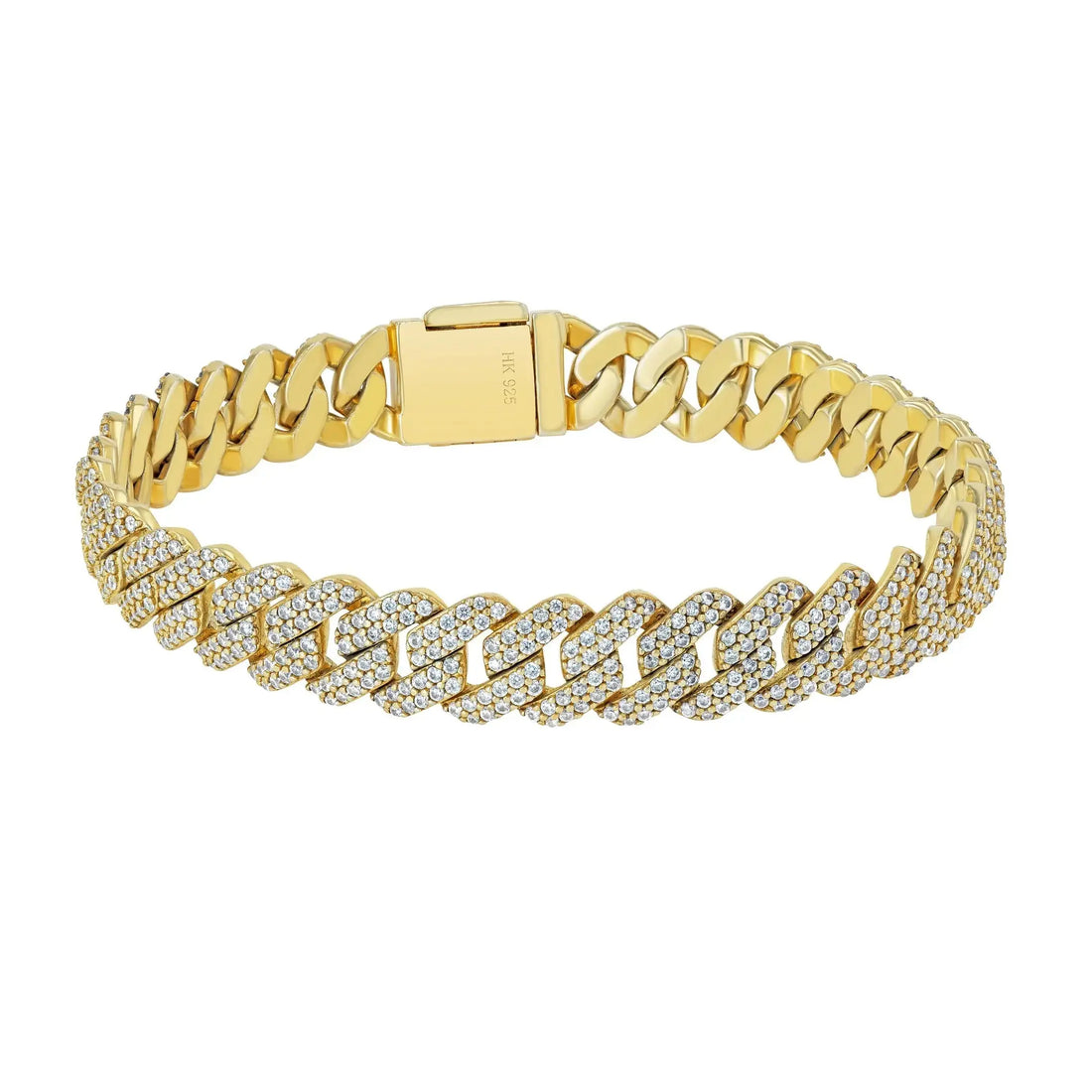 Mens Gold Diamond Bracelet Lab Grown Diamonds