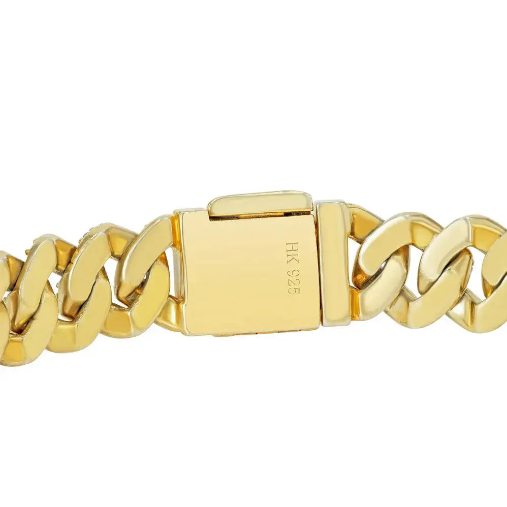 Mens Gold Diamond Bracelet Lab Grown Diamonds
