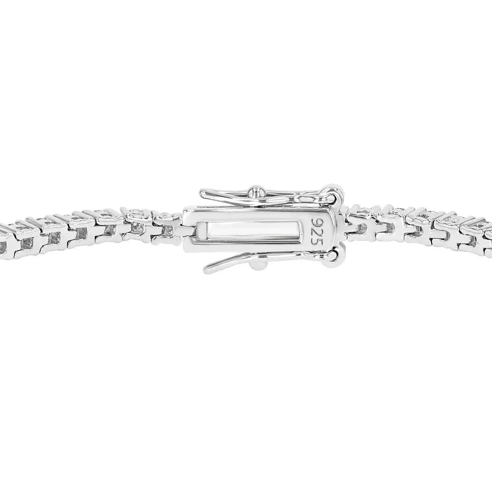 Blue Sapphire & Moissanite Tennis Bracelet Lab Grown Diamonds