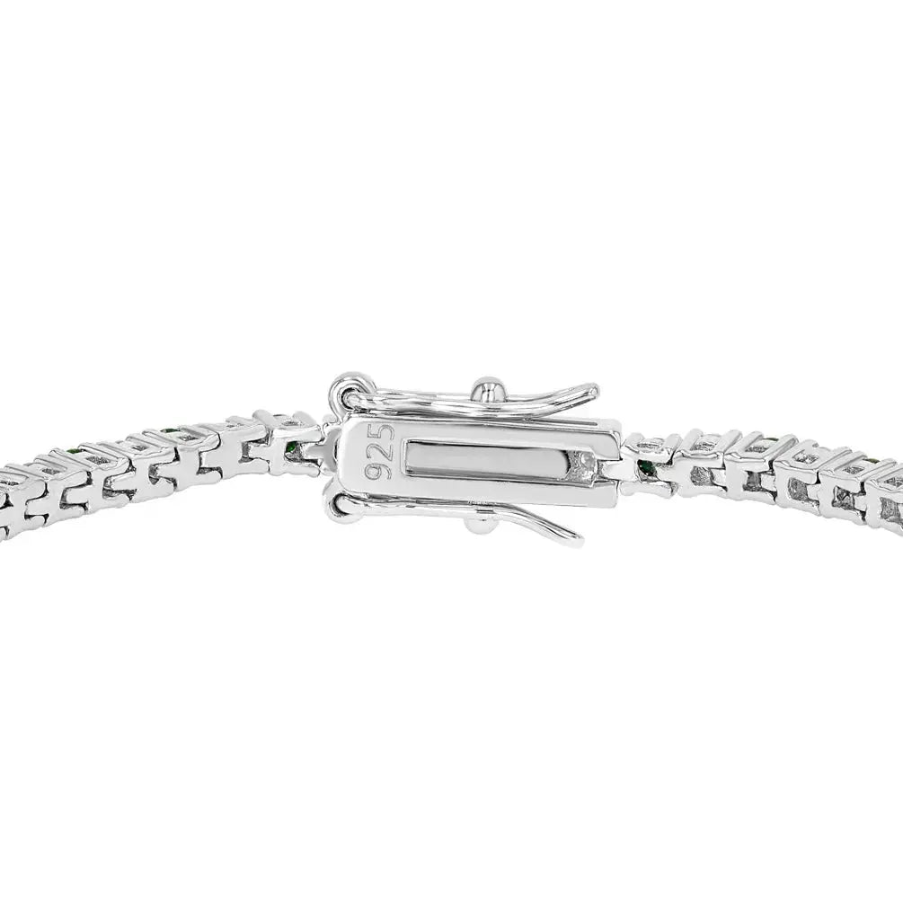 Emerald & Moissanite Tennis Bracelet Lab Grown Diamonds
