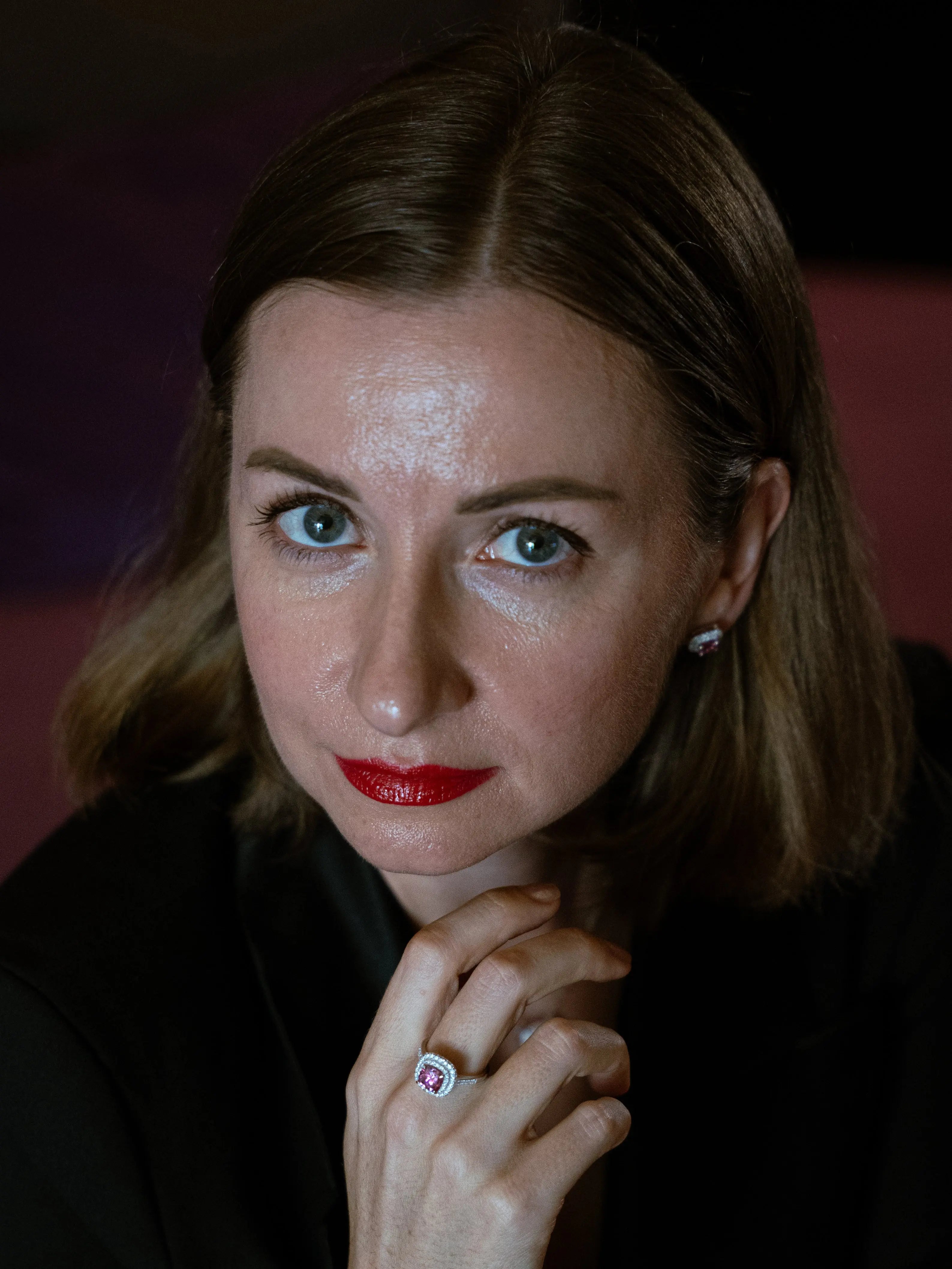 Pink Diamond Inspired & Moissanite Cushion Cut Halo Ring - Lab Grown Diamonds Store