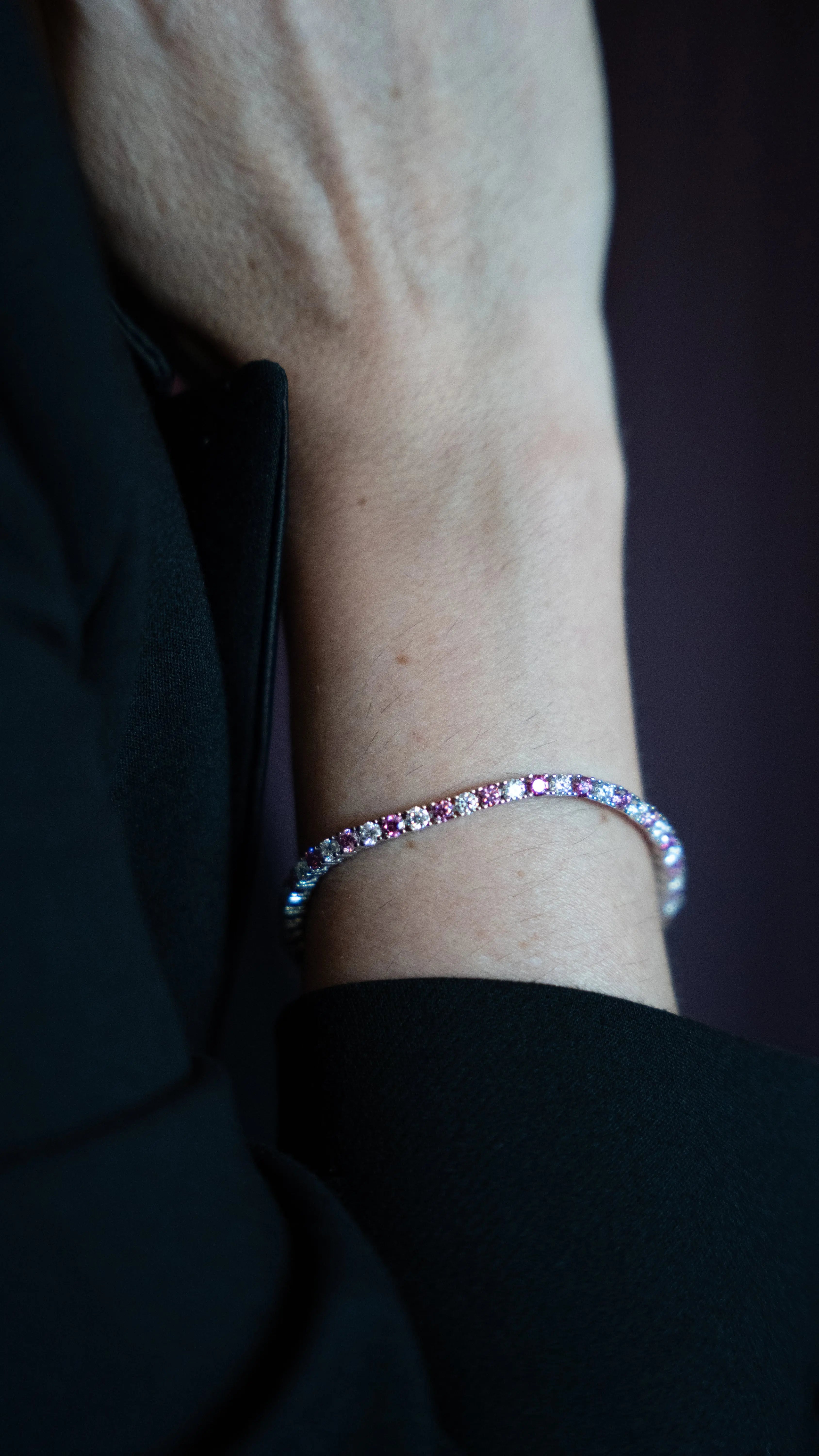 Pink Diamond Inspired & Moissanite Tennis Bracelet - Lab Grown Diamonds Store