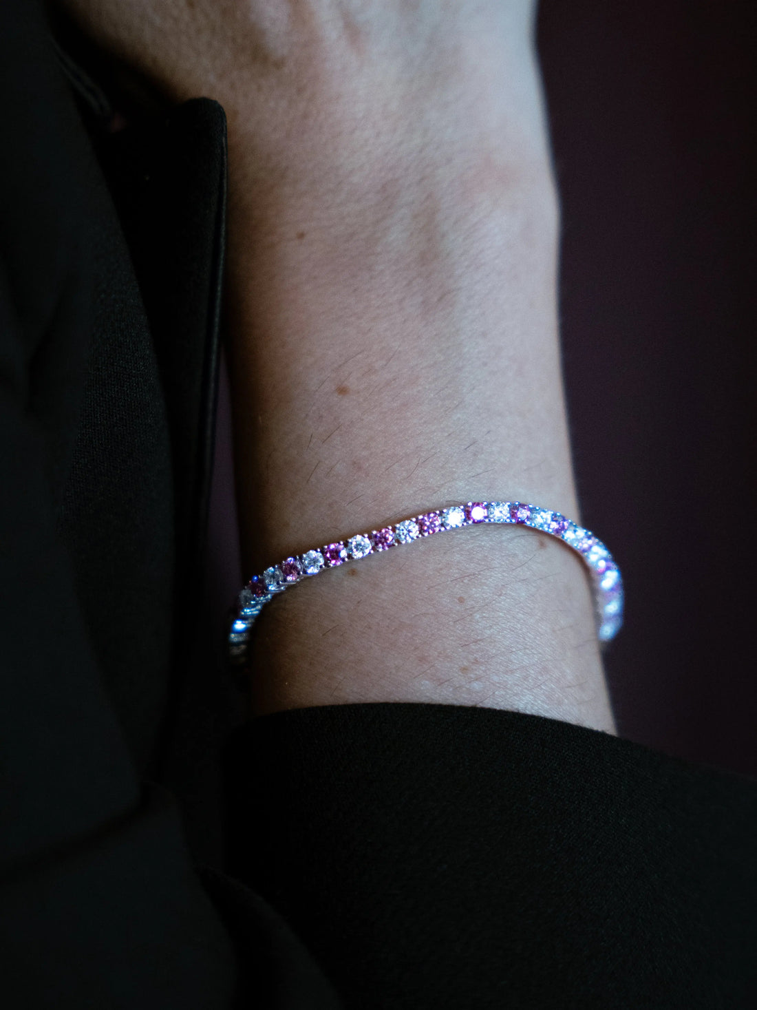 Pink Diamond Inspired & Moissanite Tennis Bracelet - Lab Grown Diamonds Store