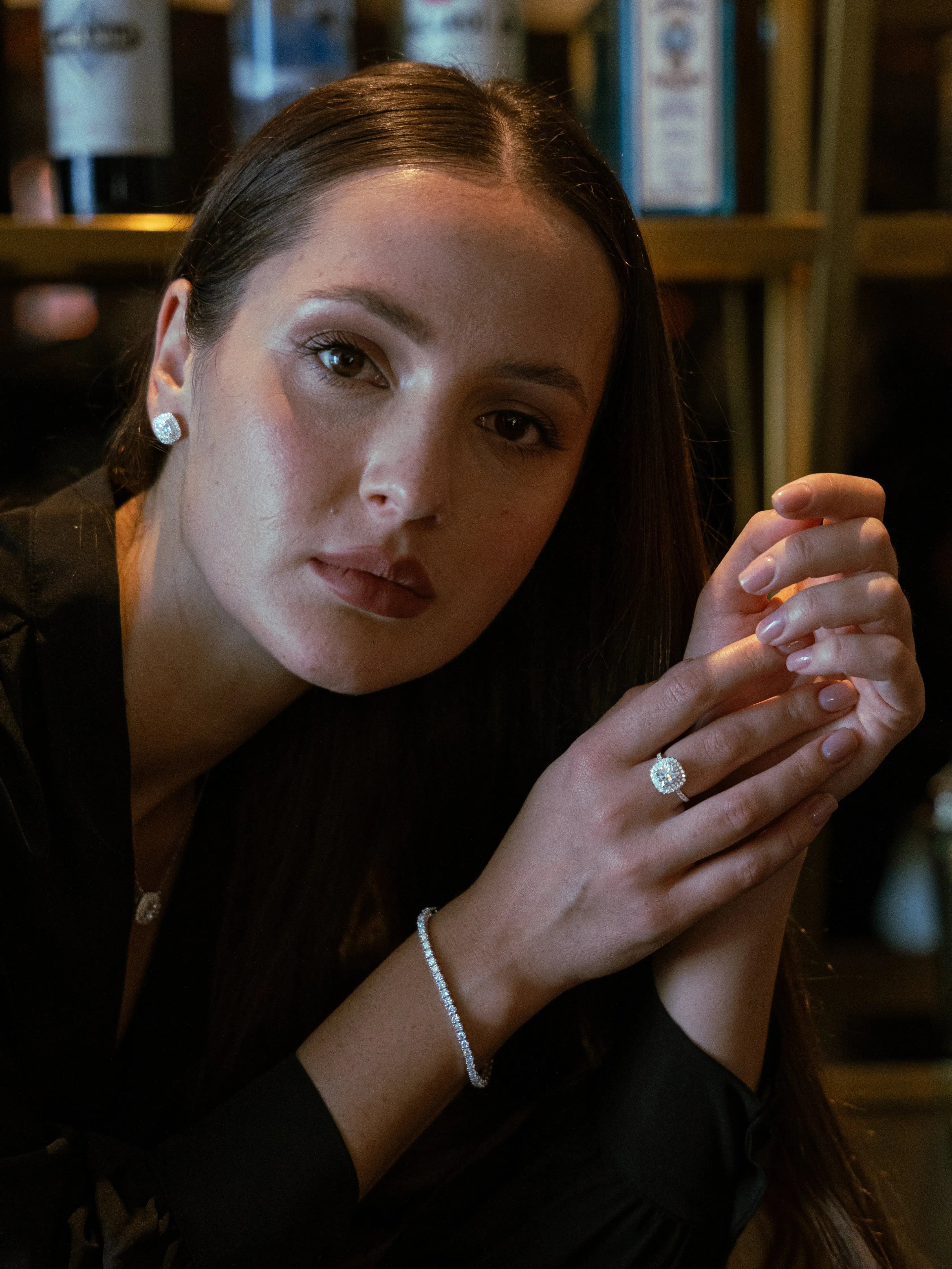 Diamond Inspired & Moissanite Cushion Cut Halo Ring - Lab Grown Diamonds Store