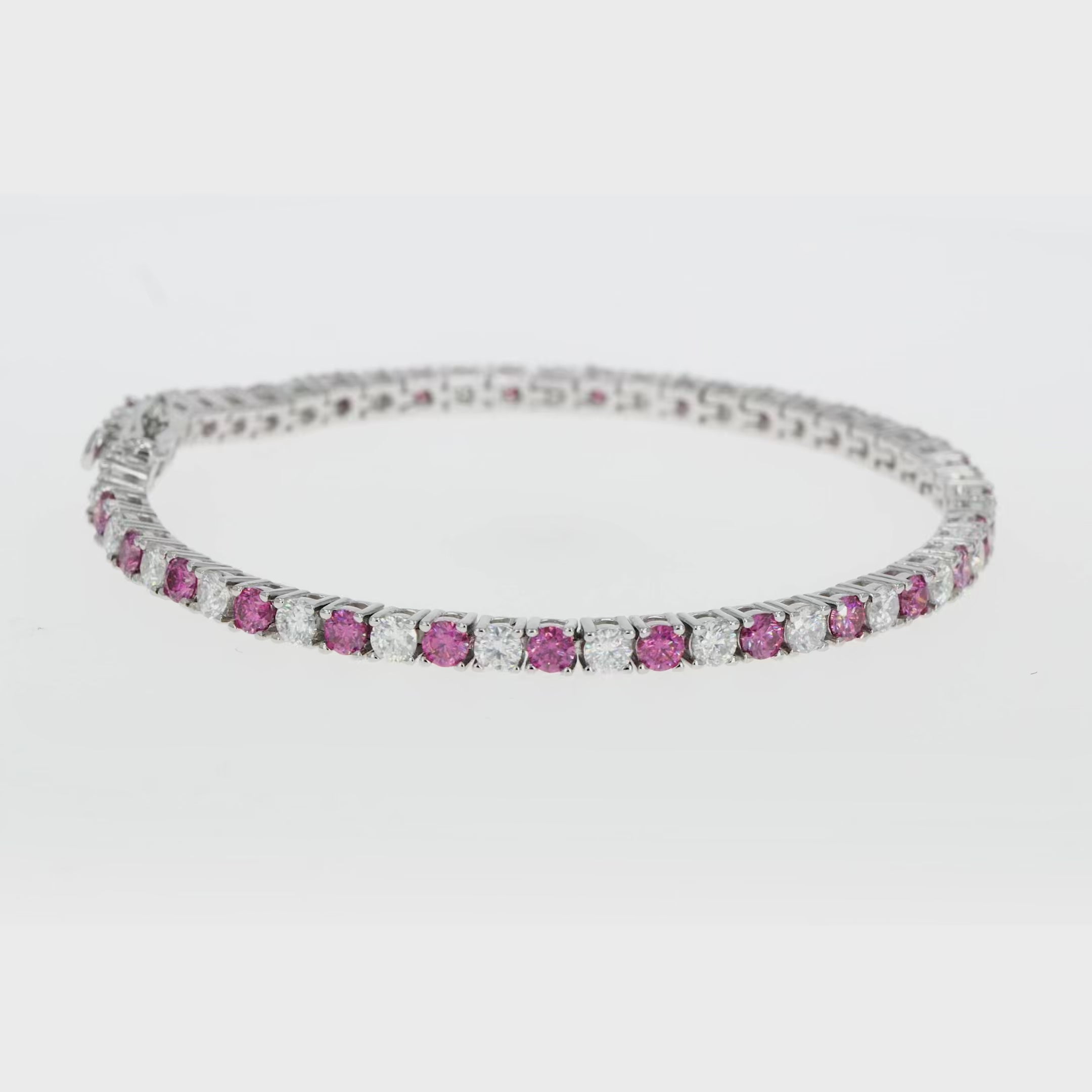 Pink Diamond Inspired & Moissanite Tennis Bracelet