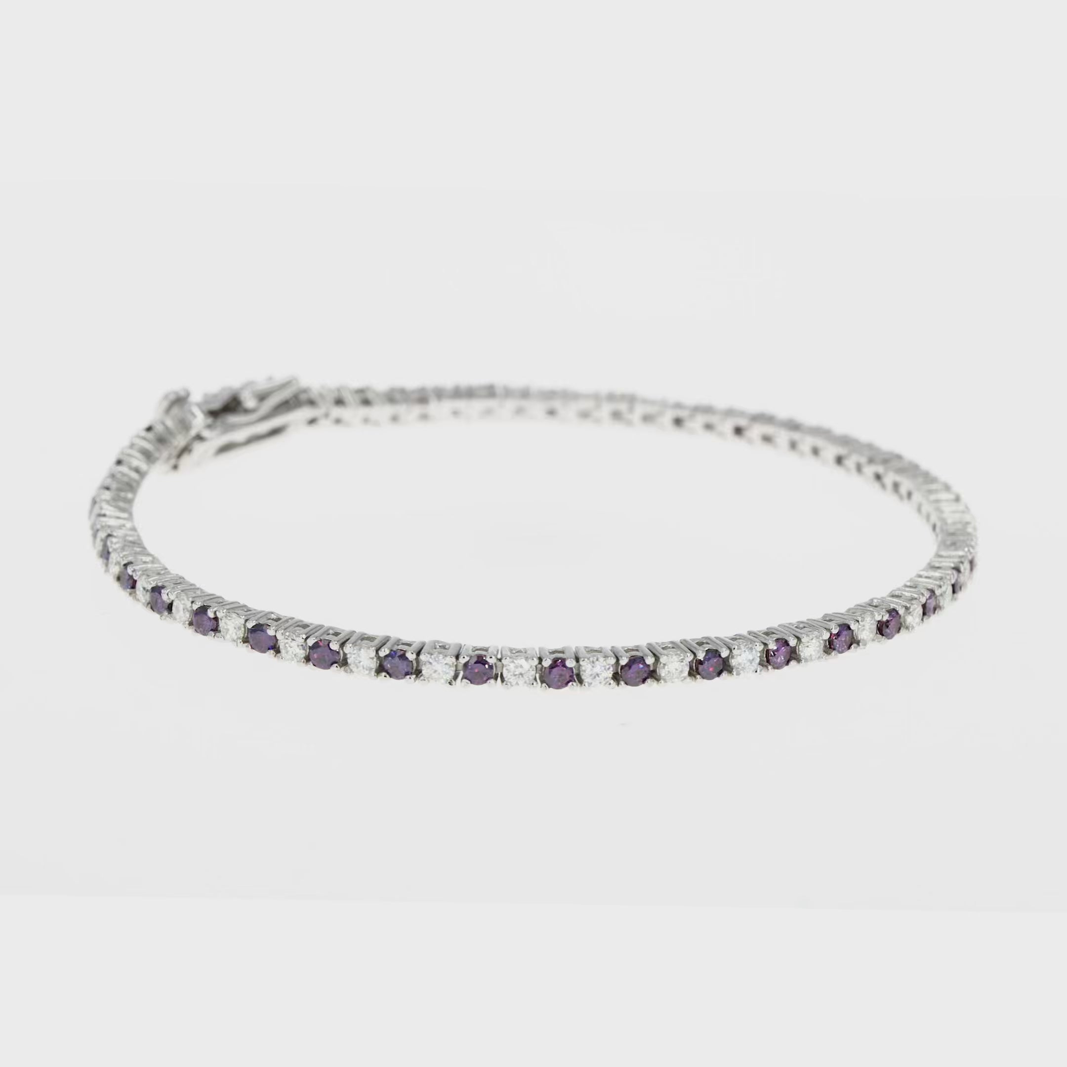 Lab Grown Diamonds Amethyst & Moissanite Tennis Bracelet