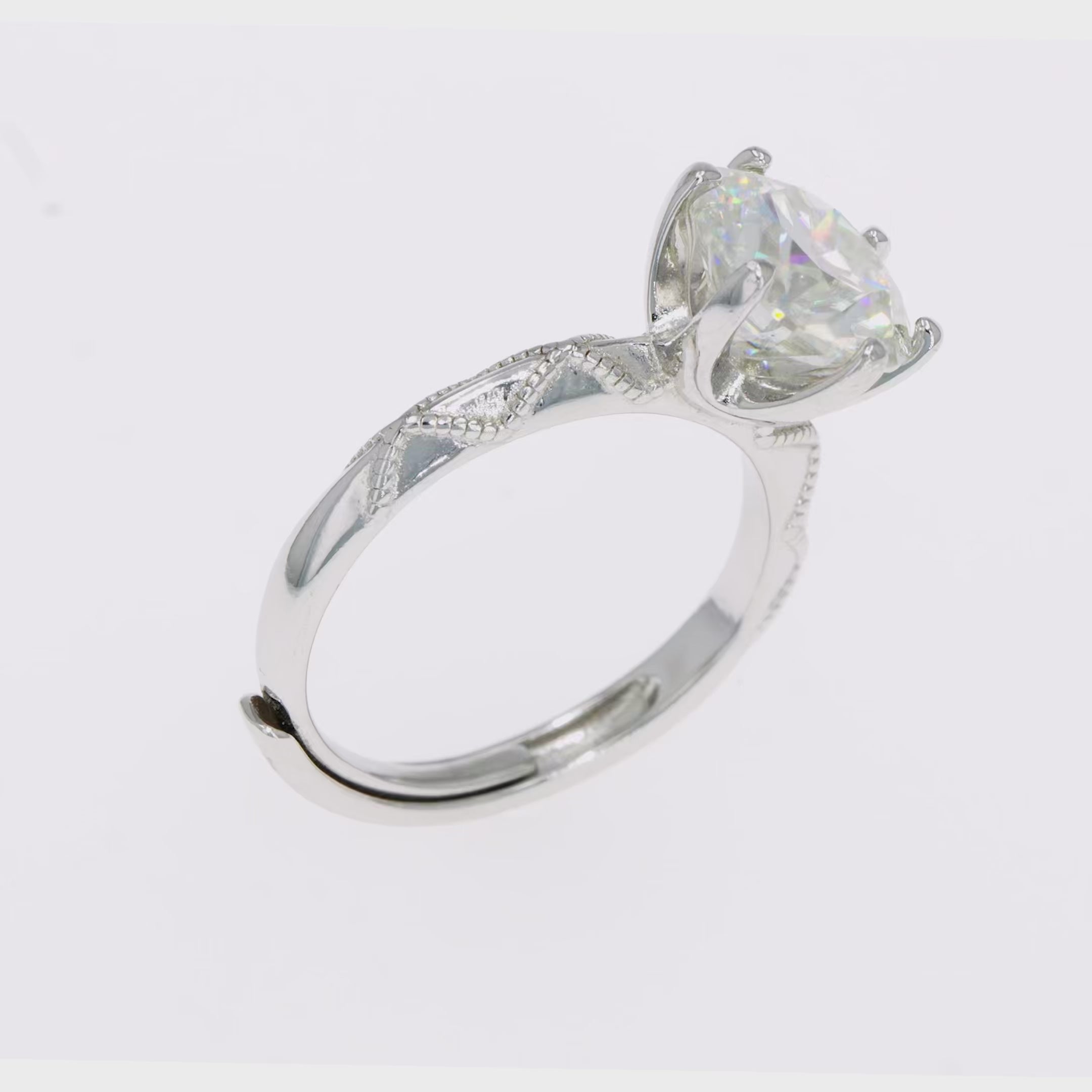 Diamond Inspired & Moissanite Round Solitaire Ring